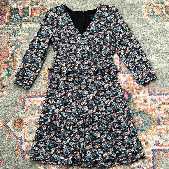 J.Crew long sleeve ruffle hem dress XXSP - Picture 2 of 4